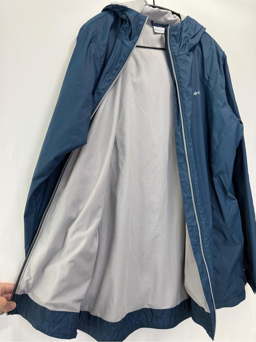 Columbia Blue Hooded Rain Jacket Lined Women’s XL - Picture 7 of 14